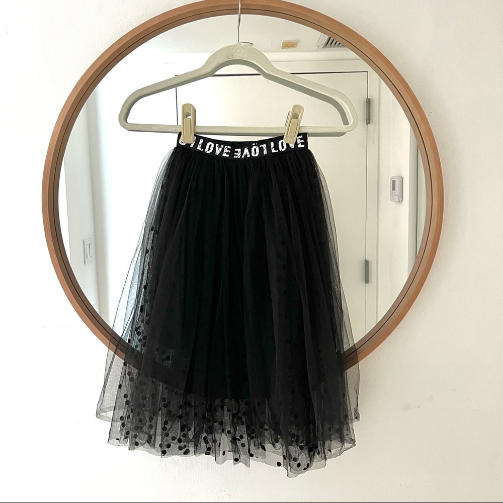 Lola + the Boys Tulle MIDI Skirt Black Size 7-8